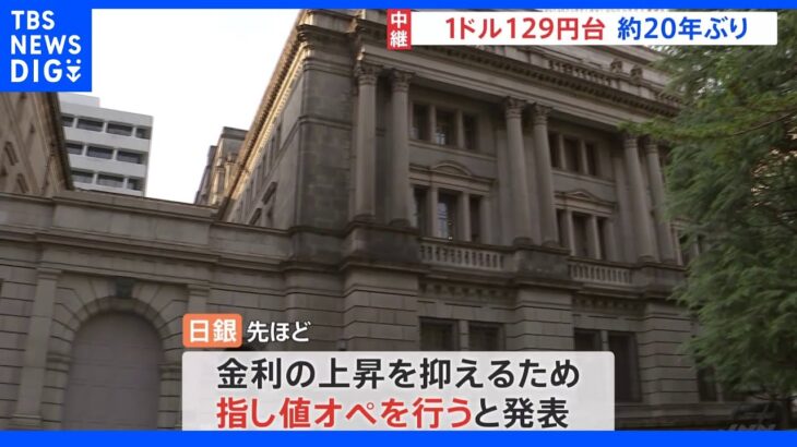 「130円になるのは間近だ」の声も　円相場、約20年ぶりに129円台｜TBS NEWS DIG