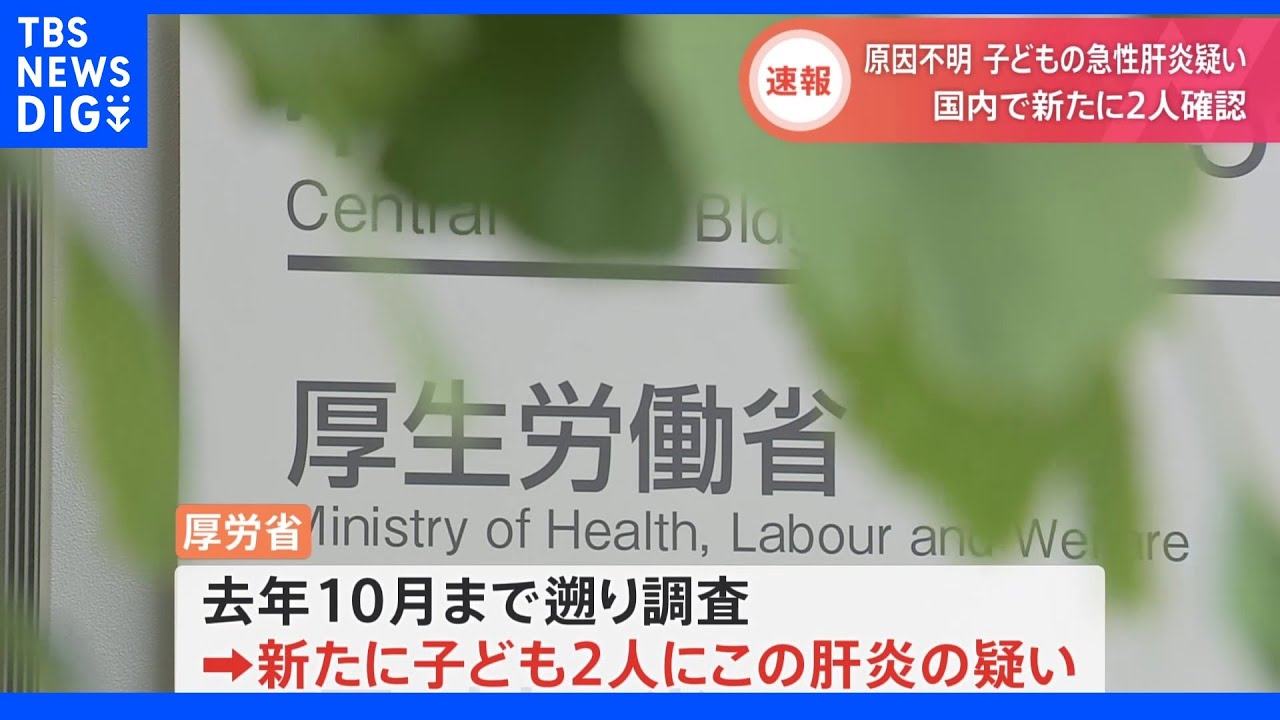 欧州などで報告相次ぐ「原因不明の肝炎」疑い患者を新たに2例確認 厚労省|TBS NEWS DIG