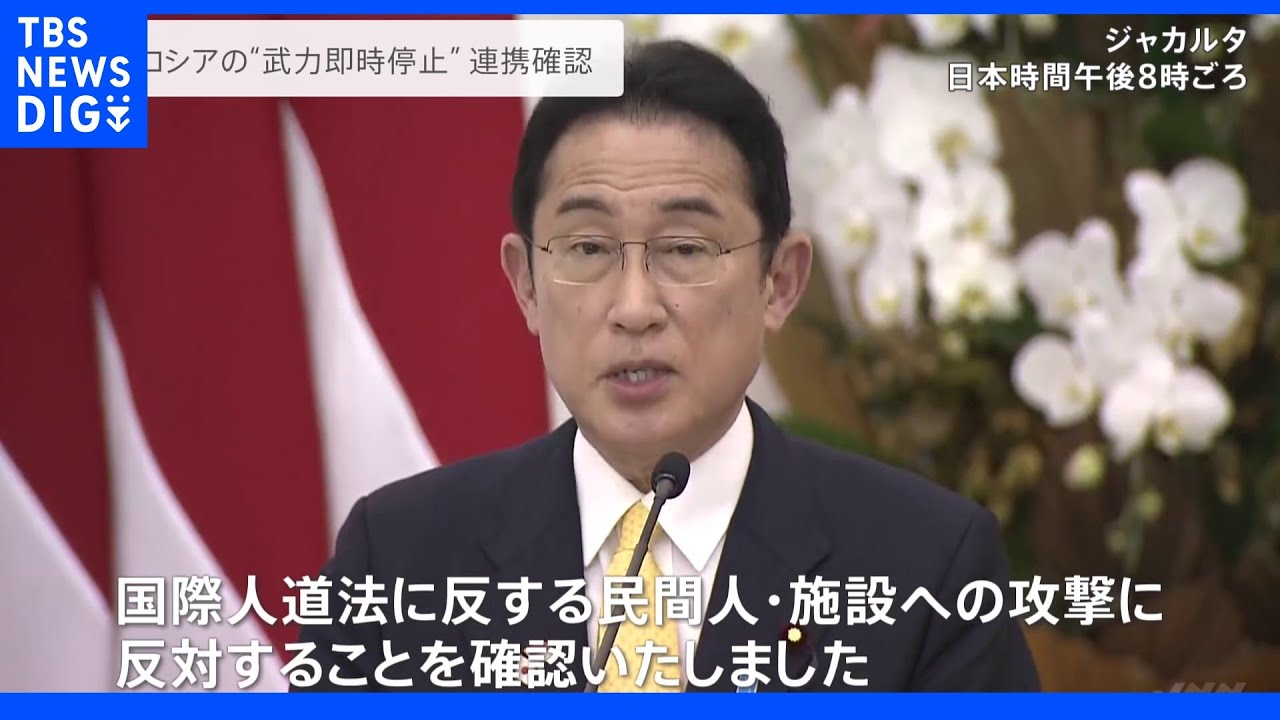 ロシアの“武力即時停止”へ連携を確認&nbsp;岸田総理、インドネシアのジョコ大統領と会談｜TBS&nbsp;NEWS&nbsp;DIG