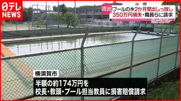【プールの水】中学校で2か月出しっ放し 教員らに損害賠償請求 神奈川・横須賀市