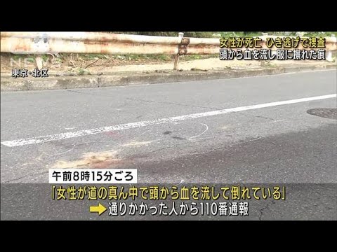 女性が路上で死亡　ひき逃げで捜査　東京・北区(2022年4月7日)