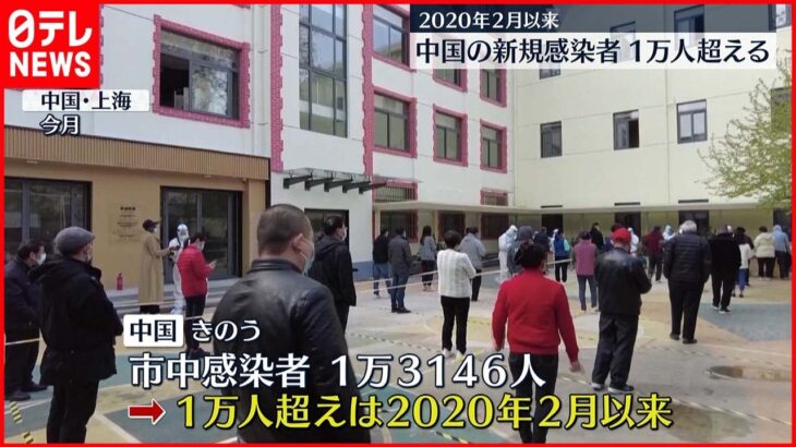 【中国】１日の新規感染者が１万人超える 2020年2月以来