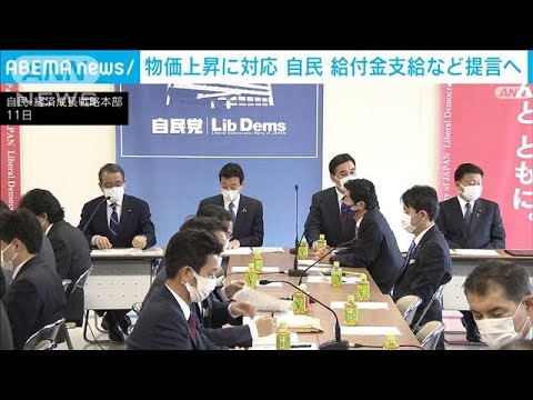 物価上昇に対応　自民　給付金支給など提言へ(2022年4月11日)