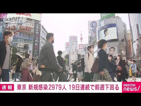 【速報】新型コロナ　東京都の新規感染2979人　19日連続前週下回る(2022年4月30日)