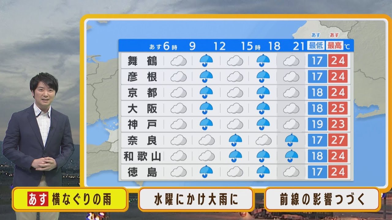 【4月26日(火)】火曜日は横なぐりの雨　水曜日にかけて大雨に注意を　ＧＷ前半にも…【近畿地方】