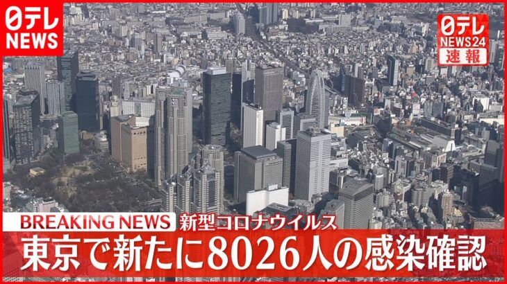 【速報】東京で新たに8026人の感染　新型コロナ
