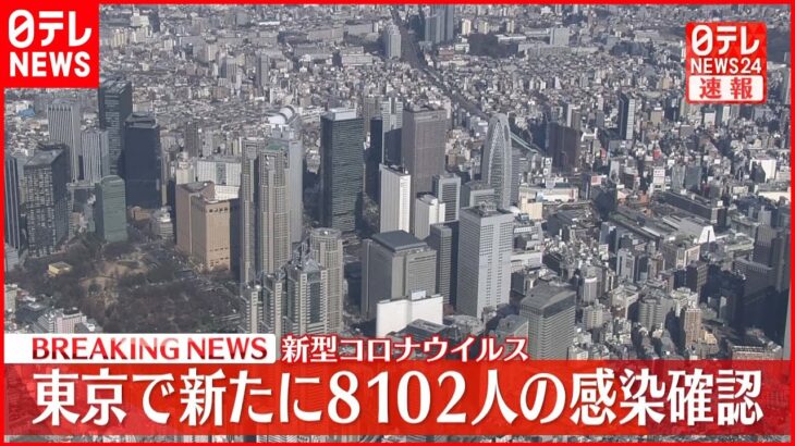 【速報】東京で新たに8102人の感染確認　新型コロナ