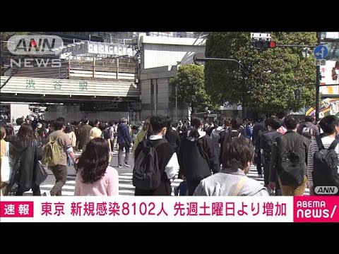【速報】東京の新規感染8102人　前週同曜日比707人増　新型コロナ(2022年4月9日)