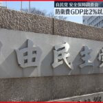 【防衛費】GDP比2％以上へ増額目指す 自党・安全保障調査会