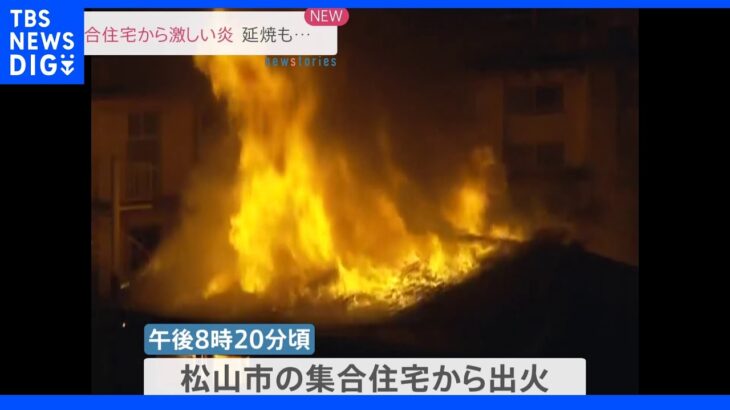 集合住宅から激しい炎 延焼も 愛媛・松山市｜TBS NEWS DIG