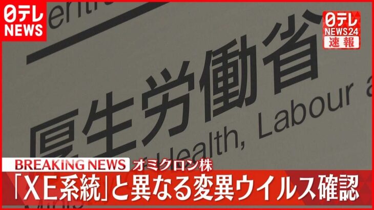 【速報】オミクロン株 ｢XE系統｣と異なる変異ウイルス確認