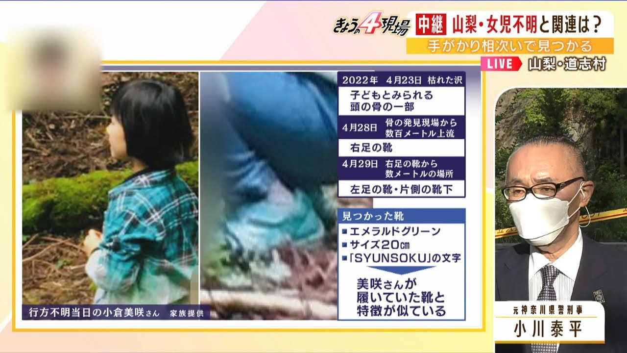 元刑事が話す『３つの可能性』”見落とし・移動・第三者”２年超を経て発見の手がかりと「山梨女児不明」との関連は？（2022年5月2日）