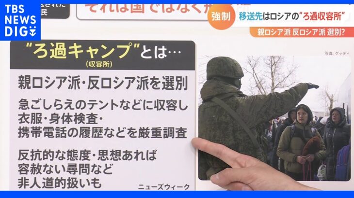 ウクライナの市民がロシアへ強制移送？移送先は屈辱的で抑圧的な「ろ過収容所」か。｜TBS NEWS DIG