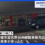 自動車販売店に急発進した車が突っ込む 現行犯逮捕の運転手は黙秘｜TBS NEWS DIG