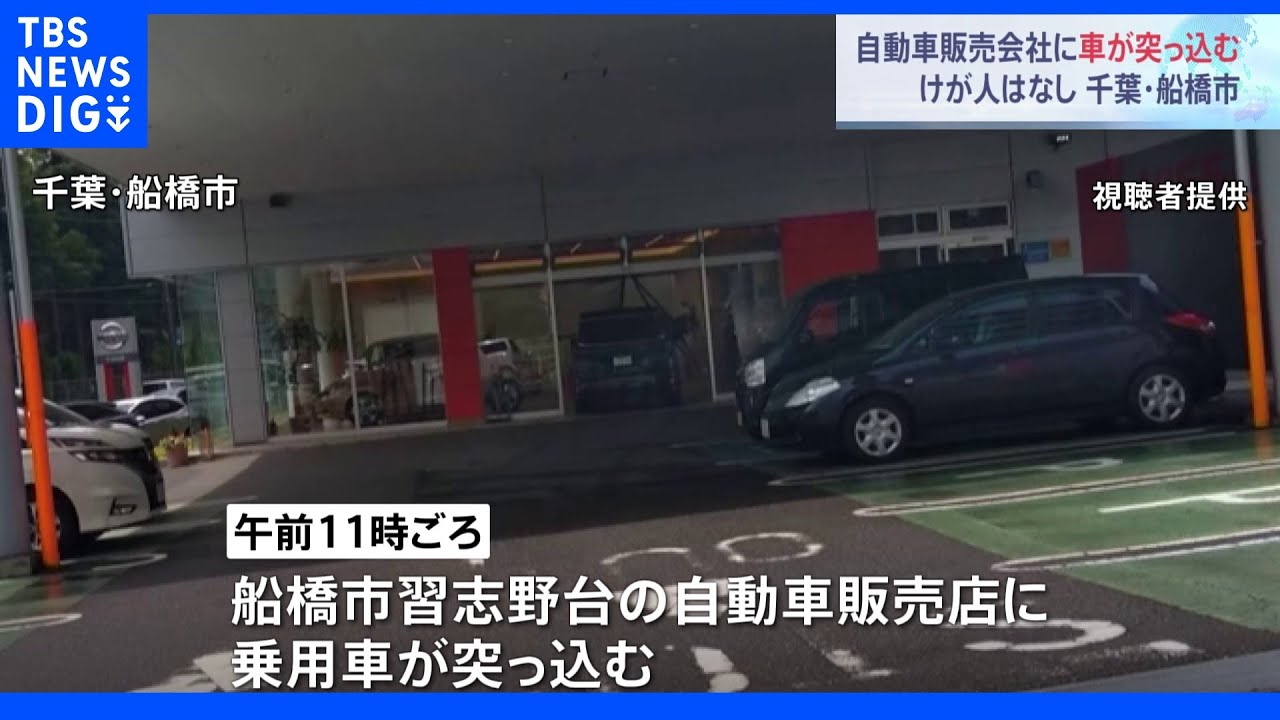 自動車販売店に急発進した車が突っ込む&nbsp;現行犯逮捕の運転手は黙秘｜TBS&nbsp;NEWS&nbsp;DIG