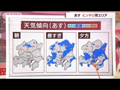 【関東】連休明けは冷たい雨に・・・傘と上着を忘れなく(2022年5月8日)