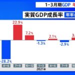 1－3月期GDP　年率1.0％減　2四半期ぶりマイナス成長｜TBS NEWS DIG