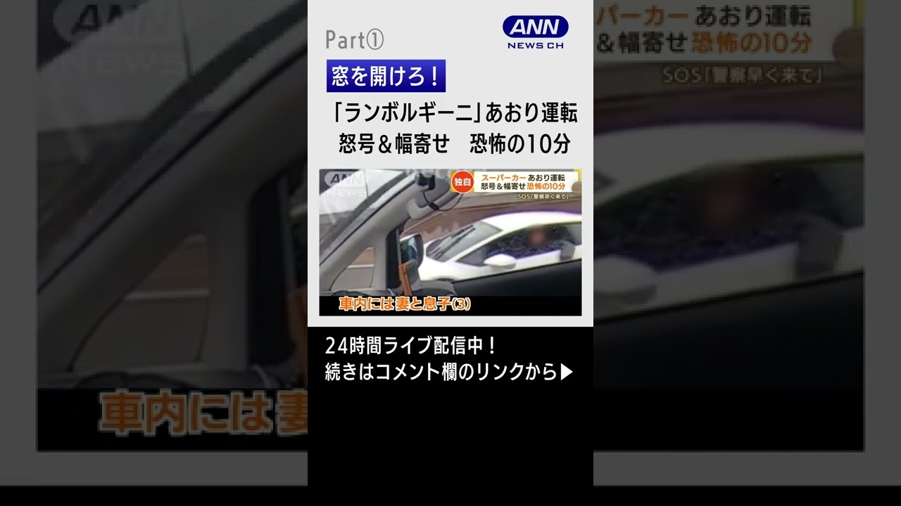 【危険】「ランボルギーニ」 “あおり運転” 恐怖の10分 一部始終（パート1）#shorts