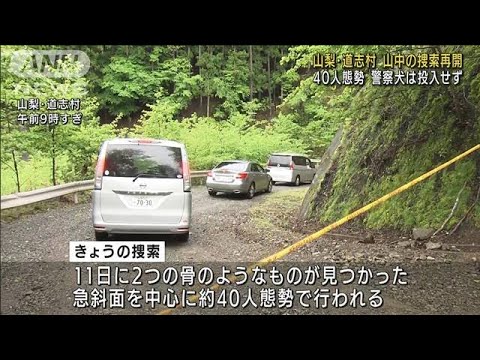 道志村で山中の捜索再開　悪天候で警察犬は投入せず(2022年5月14日)