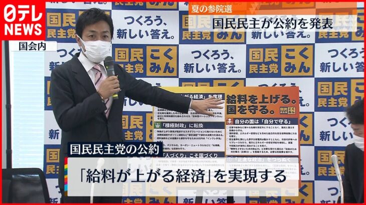 【国民民主党】夏の参院選にむけ公約発表「給料を上げる。国を守る。」