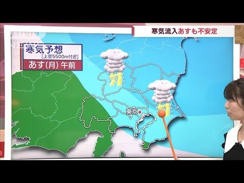 【関東の天気】寒気流入であすも不安定　気温上昇で熱中症に注意(2022年5月22日)