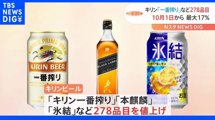 キリン ビールやチューハイなど値上げ 缶ビールは14年ぶり｜TBS NEWS DIG