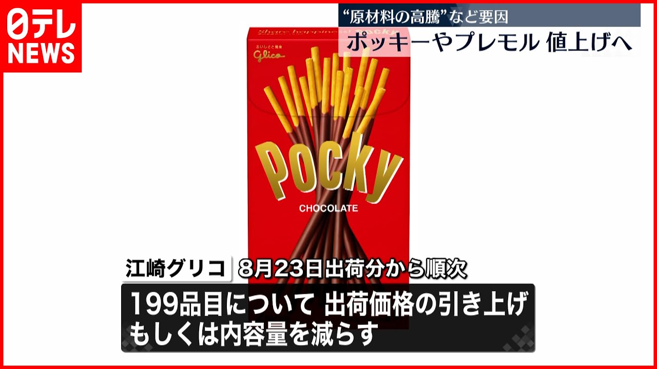 【値上げ】ポッキーやザ・プレミアム・モルツ　原材料”高騰”など要因