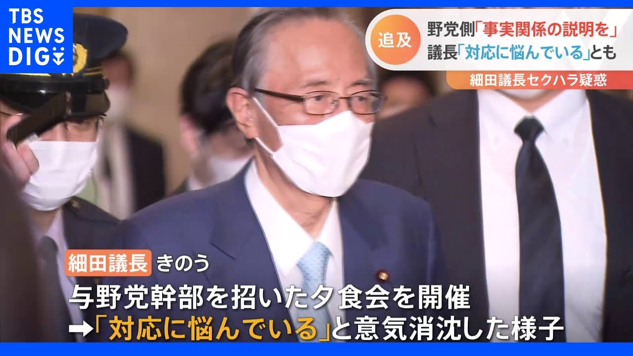 セクハラ疑惑の細田議長「対応に悩んでいる」とも&nbsp;野党側「事実関係の説明を」｜TBS&nbsp;NEWS&nbsp;DIG