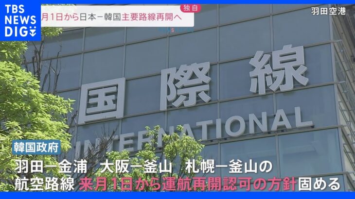 【独自】来月1日から日本－韓国主要路線再開へ｜TBS NEWS DIG