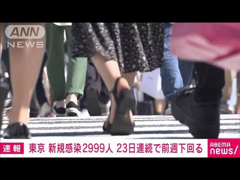 【速報】東京の新規感染2999人　23日連続で前週同曜日下回る(2022年5月4日)