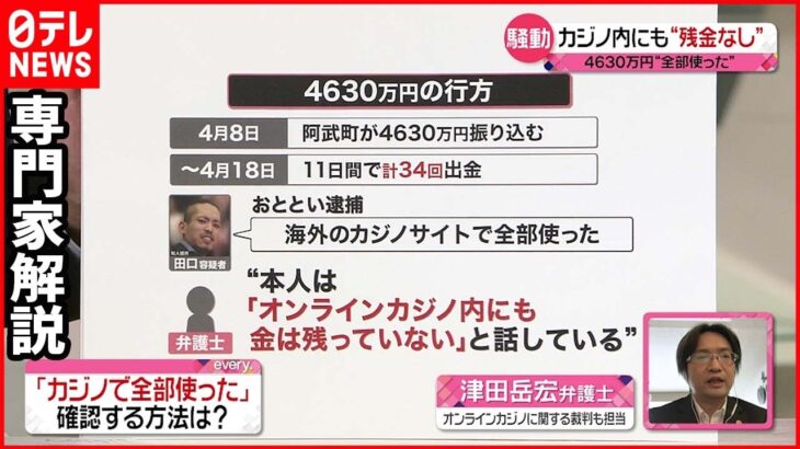 【専門家解説】4630万円誤振込 オンラインカジノ内にも残金なしか 法整備に課題は？