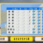 【5月26日(木)】木曜日は天気下り坂　夕方からまとまった雨に大きめの傘を持って！【近畿地方】