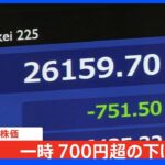 【速報】東京株式市場 一時700円超値下がり｜TBS NEWS DIG