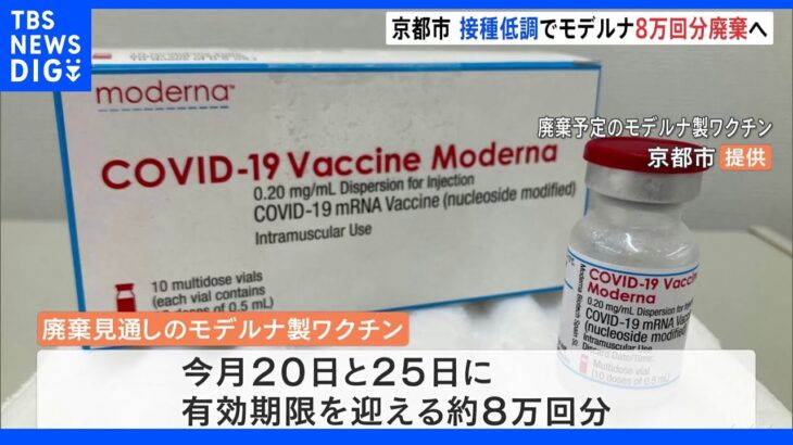 モデルナ製ワクチン『約8万回分廃棄へ』京都市 背景に3回目接種の低調 大阪でも4月に大量廃棄｜TBS NEWS DIG