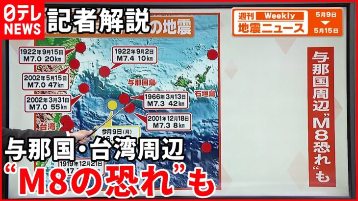【解説】9日に与那国震度3 与那国・台湾周辺で相次ぐ大地震 将来M8の可能性も指摘『週刊地震ニュース』