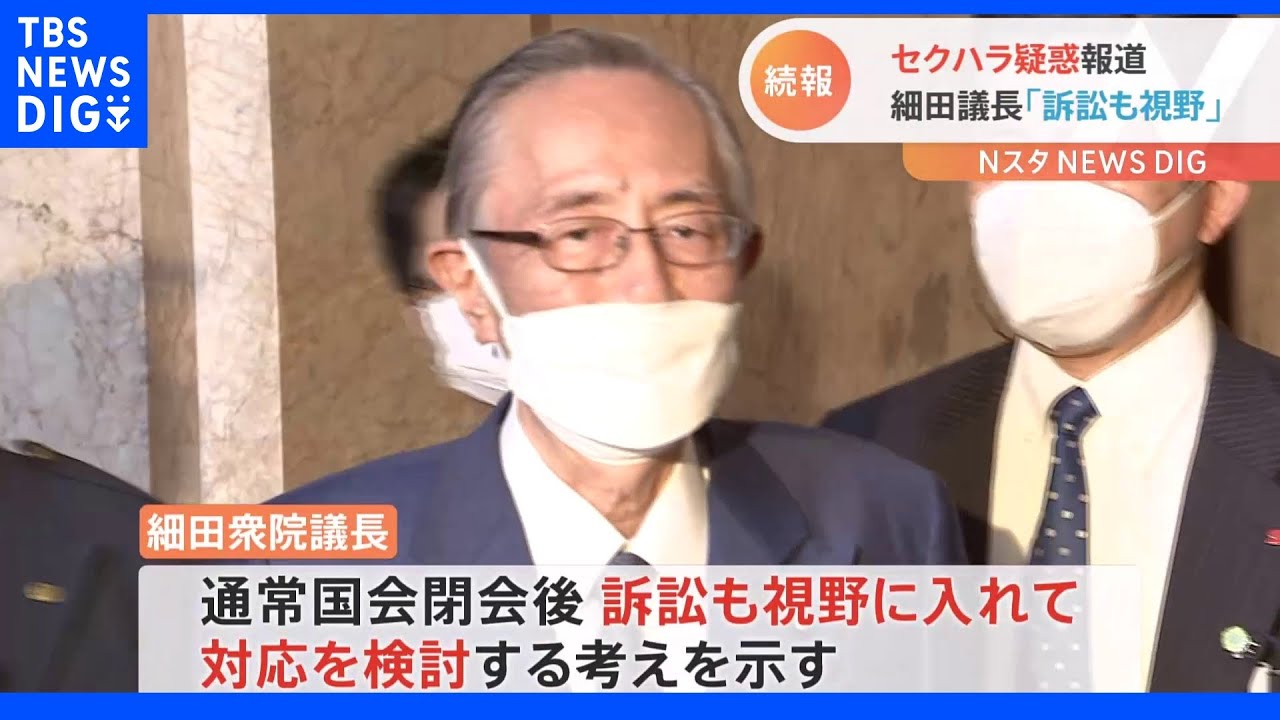 セクハラ疑惑報道&nbsp;細田議長「訴訟も視野」｜TBS&nbsp;NEWS&nbsp;DIG