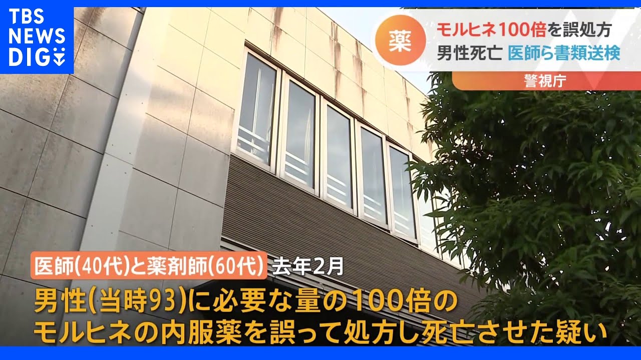 国分寺市のクリニックでモルヒネ100倍誤処方　93歳男性死亡　警視庁が書類送検｜TBS&nbsp;NEWS&nbsp;DIG