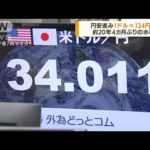 円安進み1ドル＝134円台　約20年4カ月ぶりの水準(2022年6月9日)