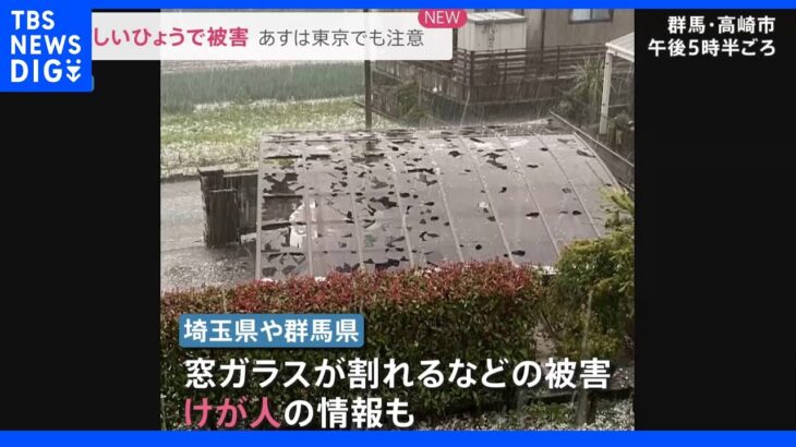 天気急変…関東北部で激しいひょう ガラス割れる被害も 3日は東京でも注意｜TBS NEWS DIG