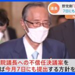 立民 「セクハラ疑惑」の細田議長の不信任決議案7日にも提出する方針固める｜TBS NEWS DIG
