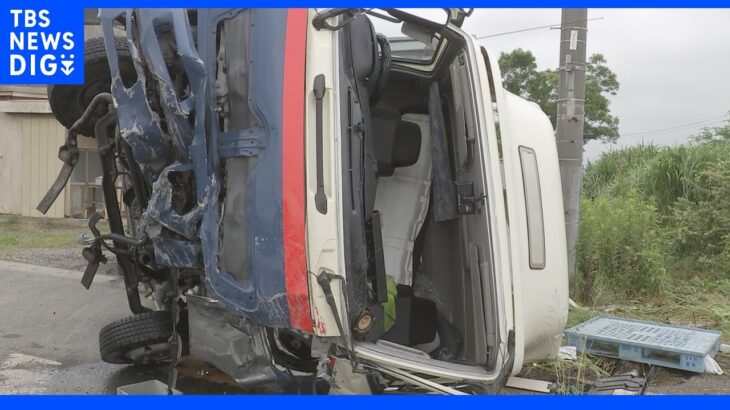 トラックが横転 群馬・伊勢崎の交差点でトラックと乗用車の事故 30代男性死亡｜TBS NEWS DIG