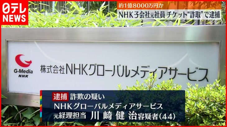 【逮捕】新幹線チケット詐欺　約1億8000万円分詐取か　NHK子会社の元社員