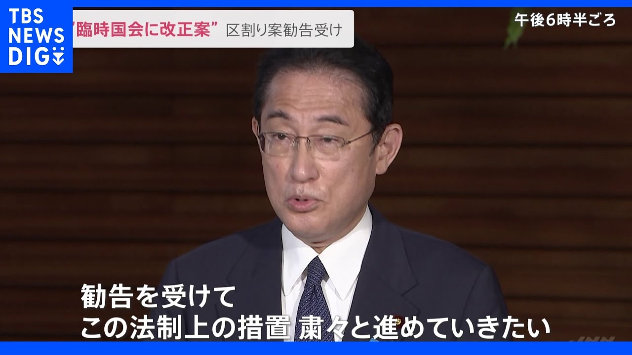 区割り見直しの改定案受け岸田総理「臨時国会で法改正」|TBS NEWS DIG