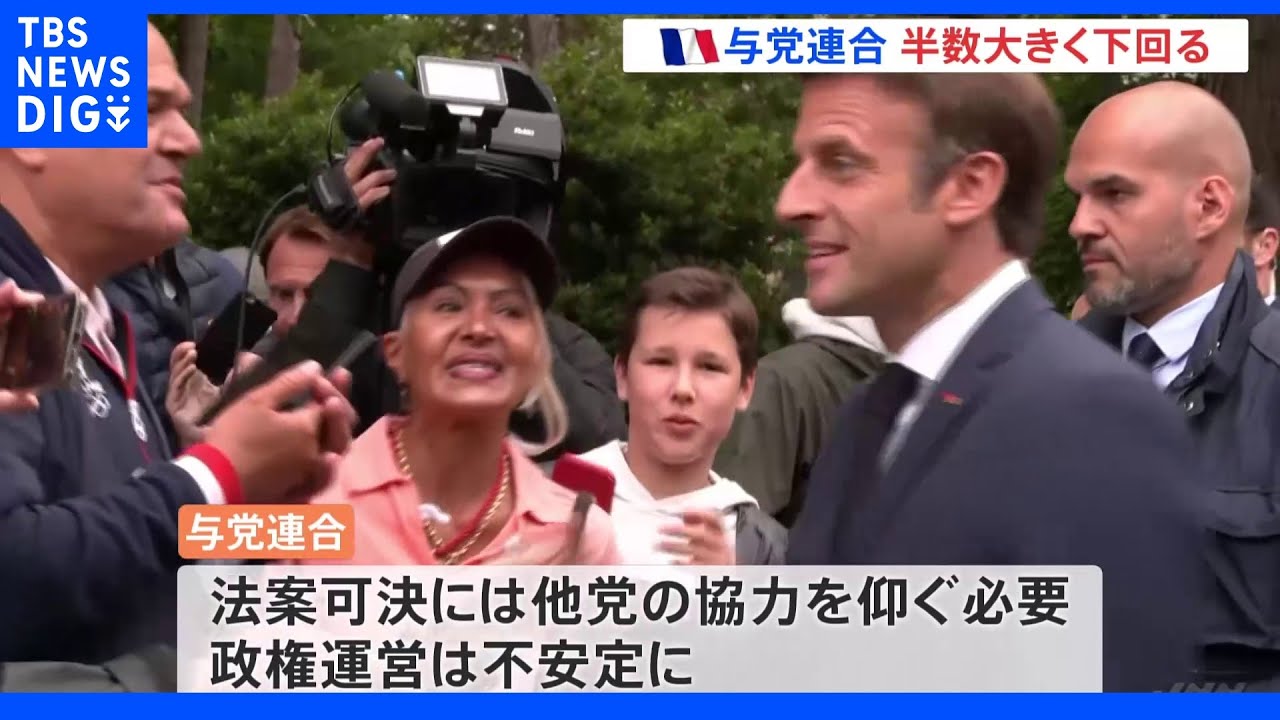 フランス国民議会選挙 マクロン与党連合が過半数下回る|TBS NEWS DIG