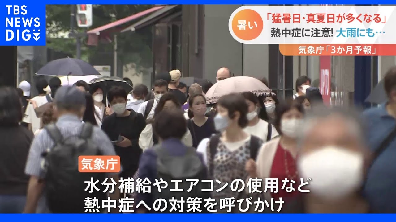 「猛暑日と真夏日が多くなる」ことしの夏は“厳しい暑さ”の見通し 気象庁3か月予報|TBS NEWS DIG