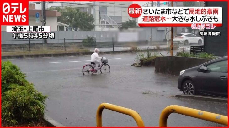 【歩道冠水も…】埼玉県の各地で突然の“豪雨” 関東はあす朝にかけ注意を