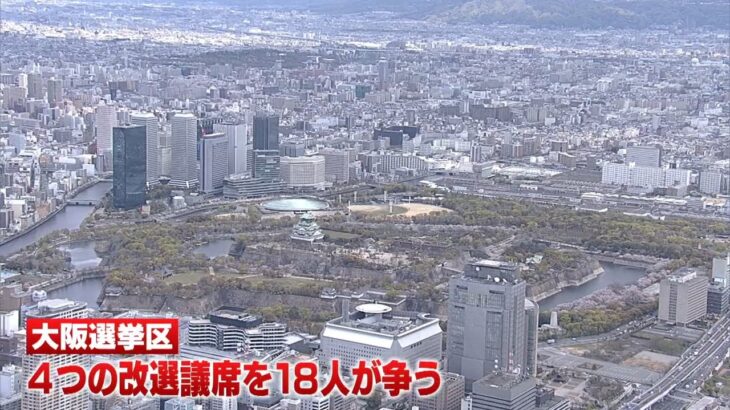 【大阪選挙区】４つの改選議席を１８人の立候補者が争う『参議院選挙』公示　７月１０日投開票（2022年6月22日）