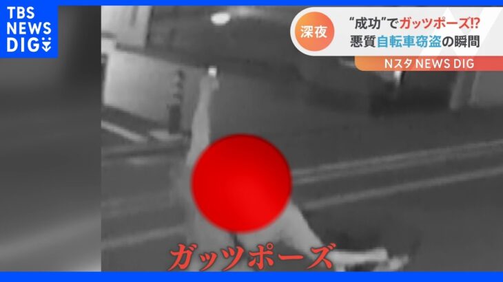 自転車を盗んでガッツポーズをする“金髪の女”！防犯カメラに映っていた一部始終に、被害者が怒り心頭｜TBS NEWS DIG