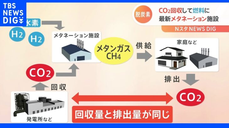 二酸化炭素を回収して燃料に　最新「メタネーション」施設を公開　東京ガス｜TBS NEWS DIG
