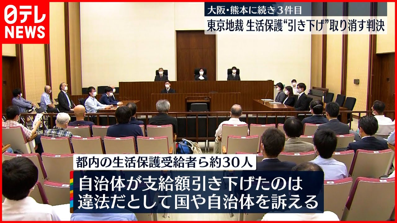【東京地裁】生活保護費“引き下げ”取り消す判決 大阪、熊本に続き3件目